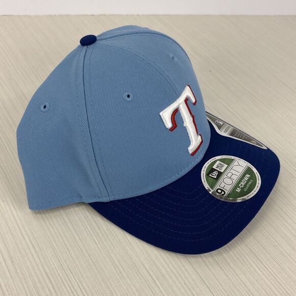 New Era 9FORTY MLB Texas Rangers Mens M-Crown Snapback Hat Cap Blue NEW - Picture 4 of 6